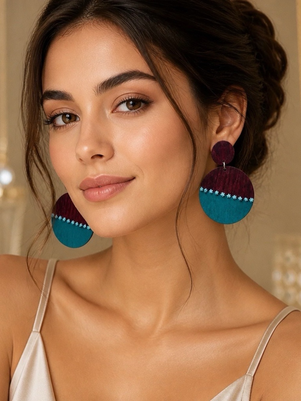 Chic Fashion Hand Painted Created Earrings Beautiful Detail